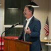 Senator Mike Moon spoke about proposed Concurrent Majority Ratification at the Republican Club meeting last Thursday.